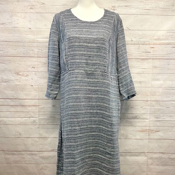 Flax linen Midi Dress - Picture 1 of 6